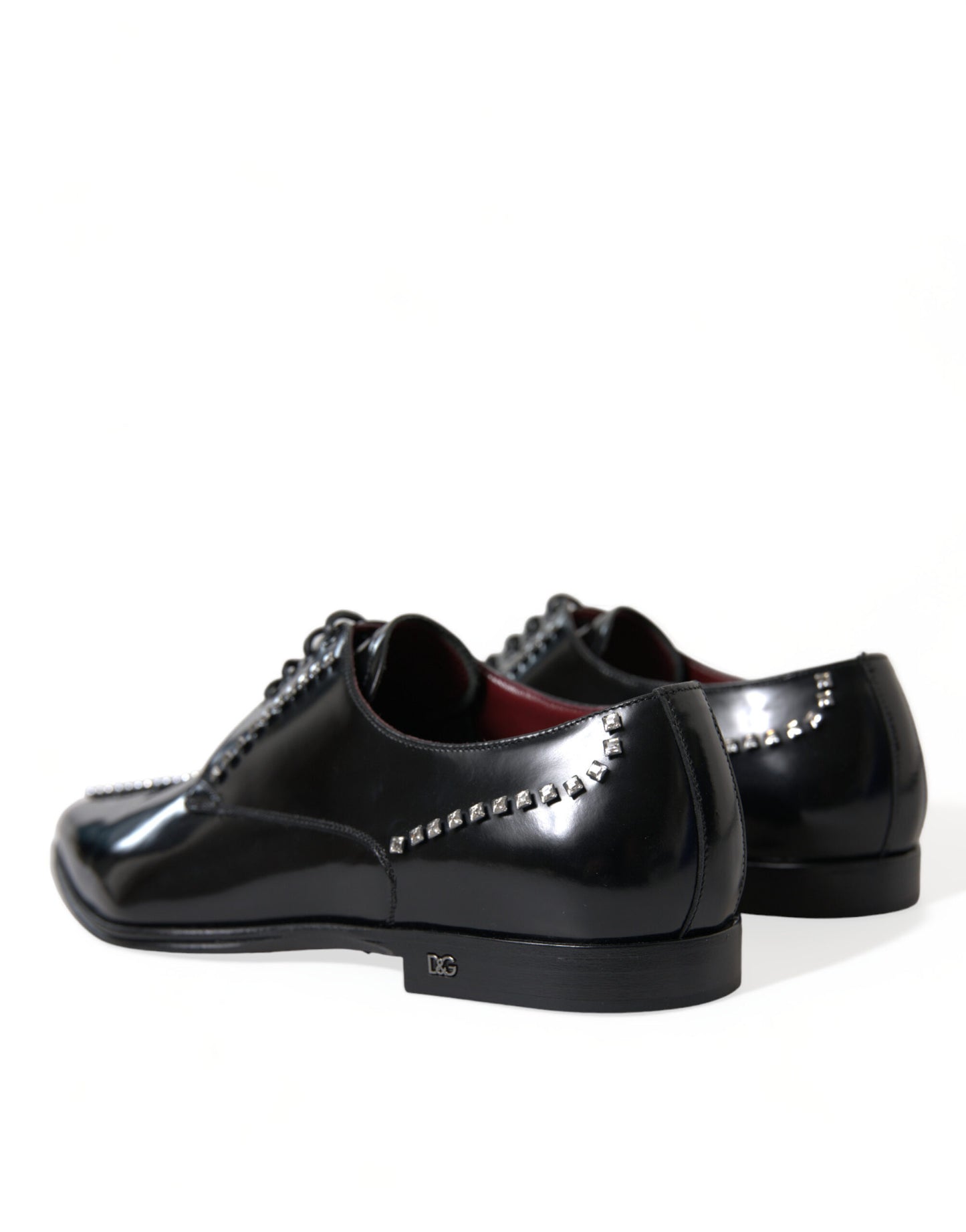 Black Leather Crystal Dress Formal Shoes