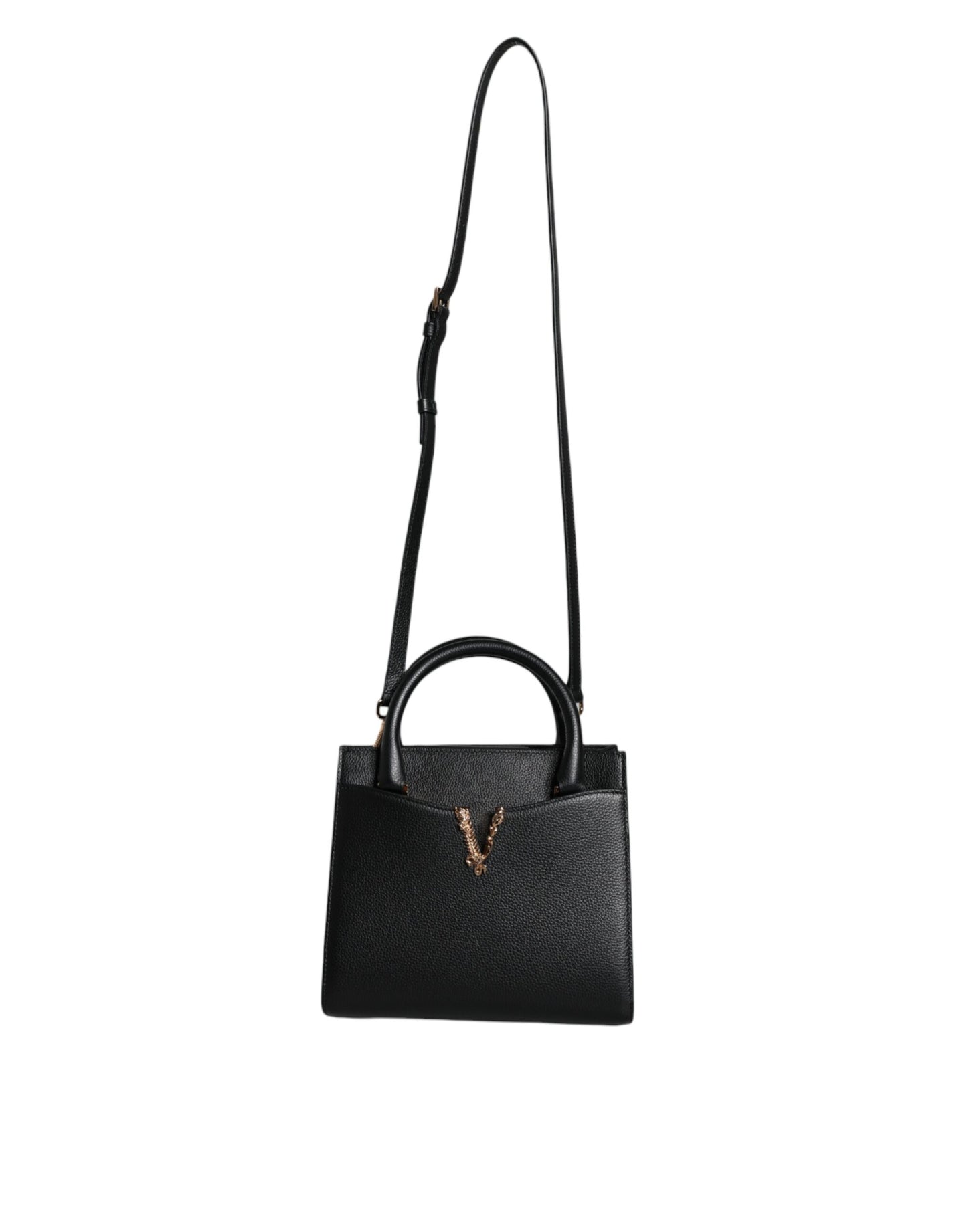 Black Small Leather TopHandle Shoulder Crossbody Bag