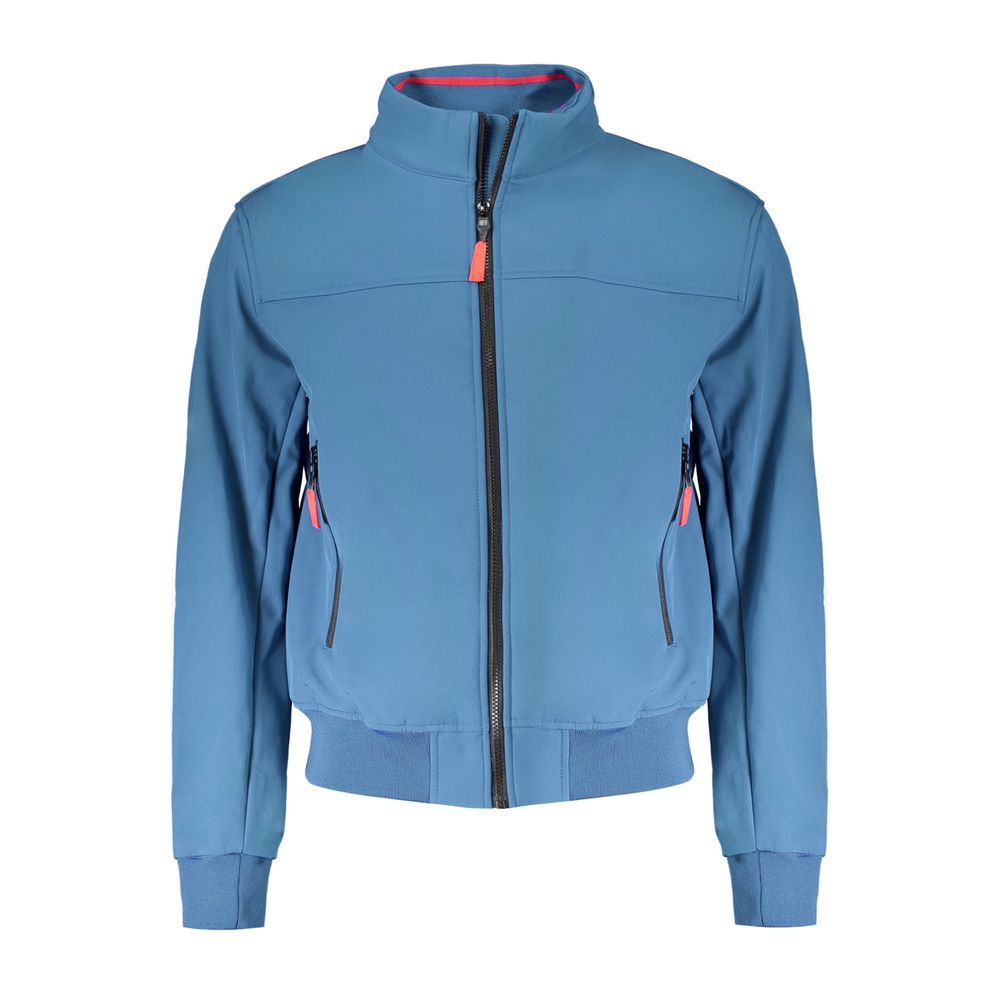 Blue Polyester Men Jacket