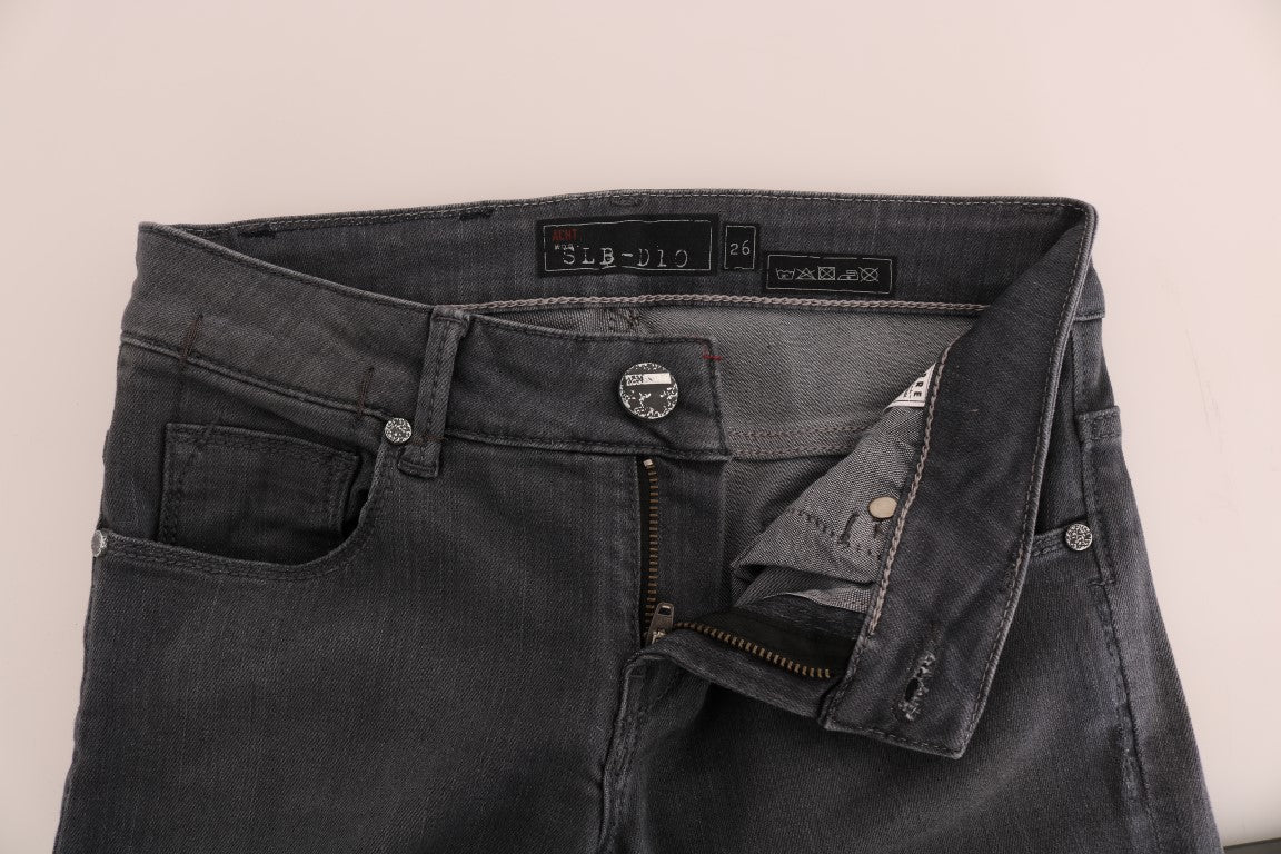 Κομψό Γκρι Slim-Fit Designer Jeans