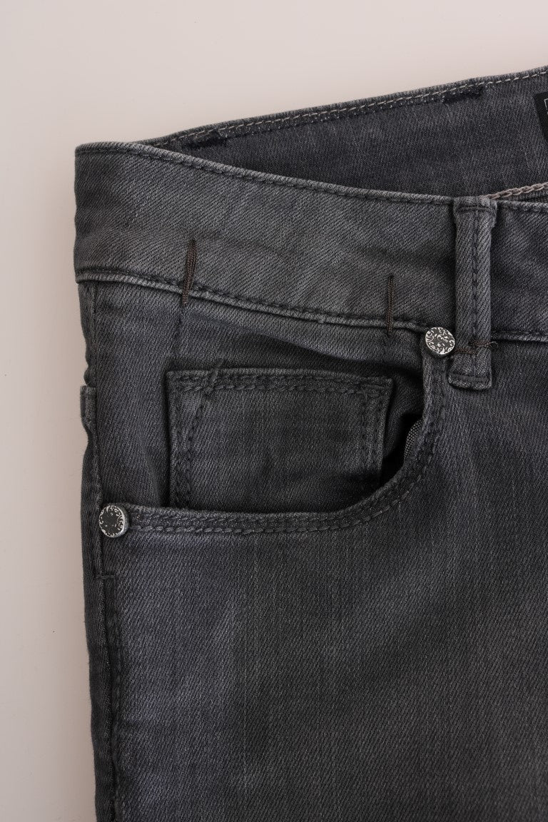 Κομψό Γκρι Slim-Fit Designer Jeans