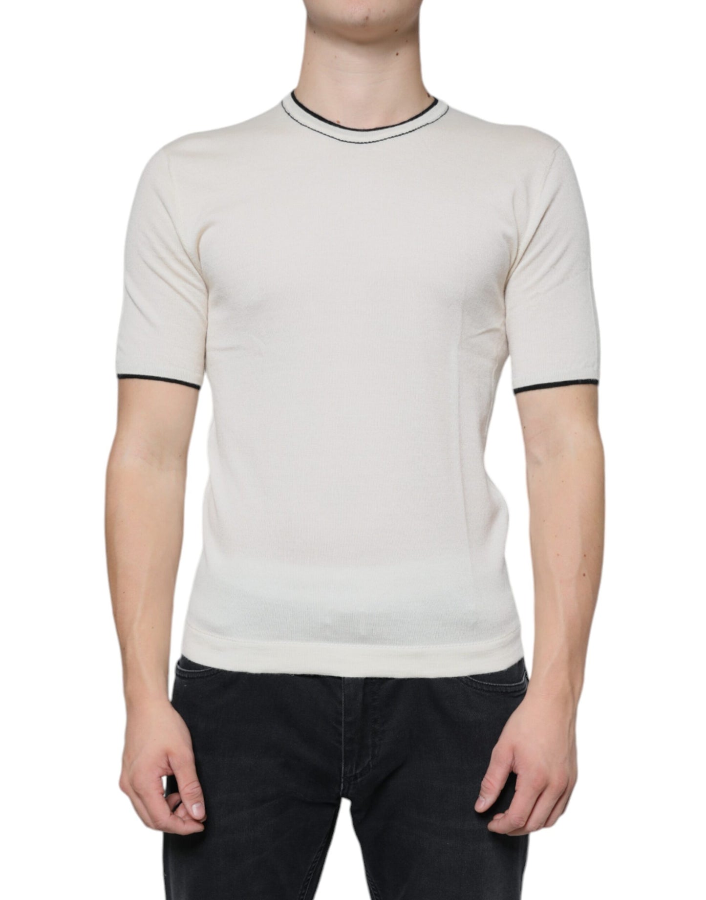 Off White Cashmere Short Sleeves T-shirt