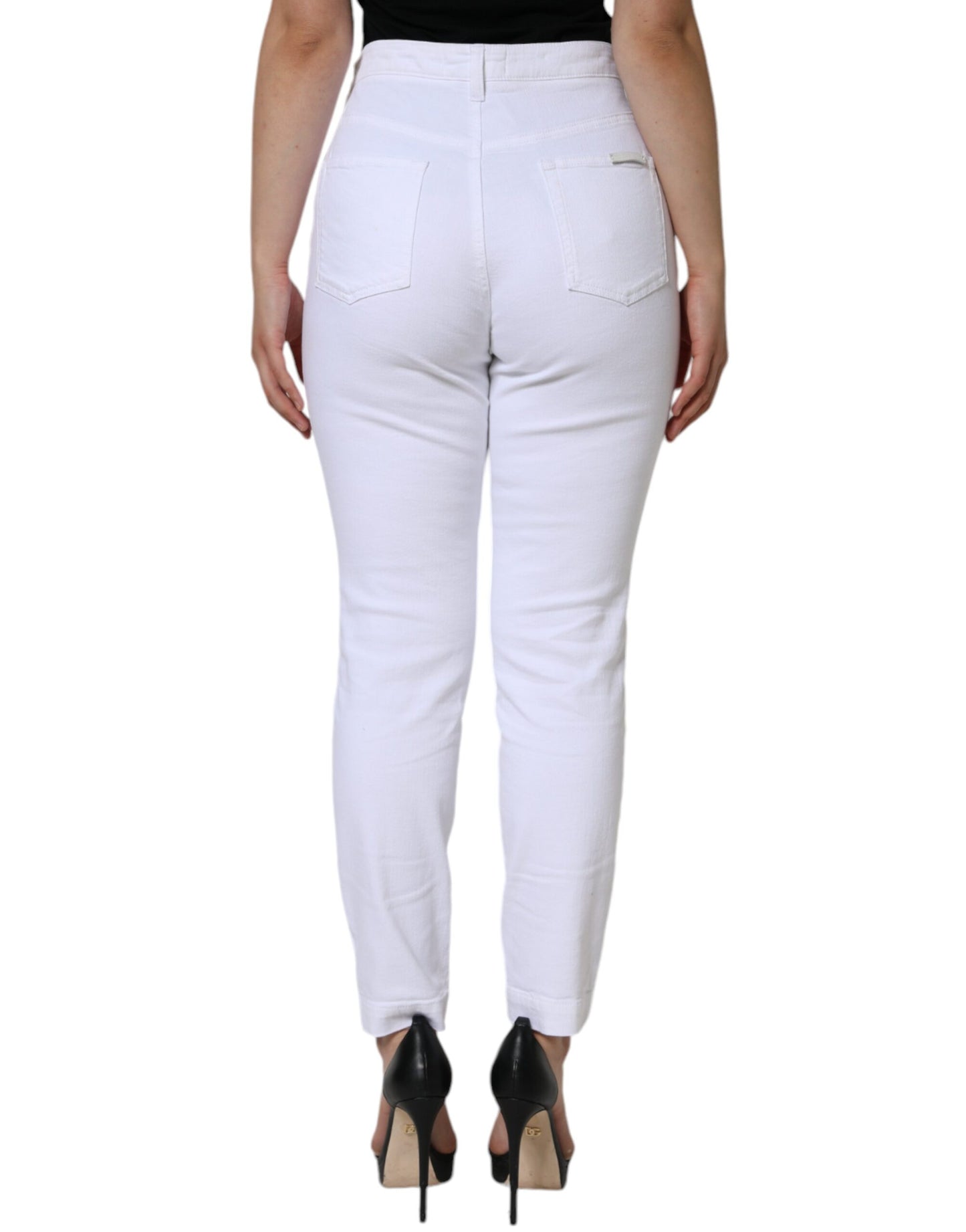 White Cotton Stretch AUDREY Skinny Jeans