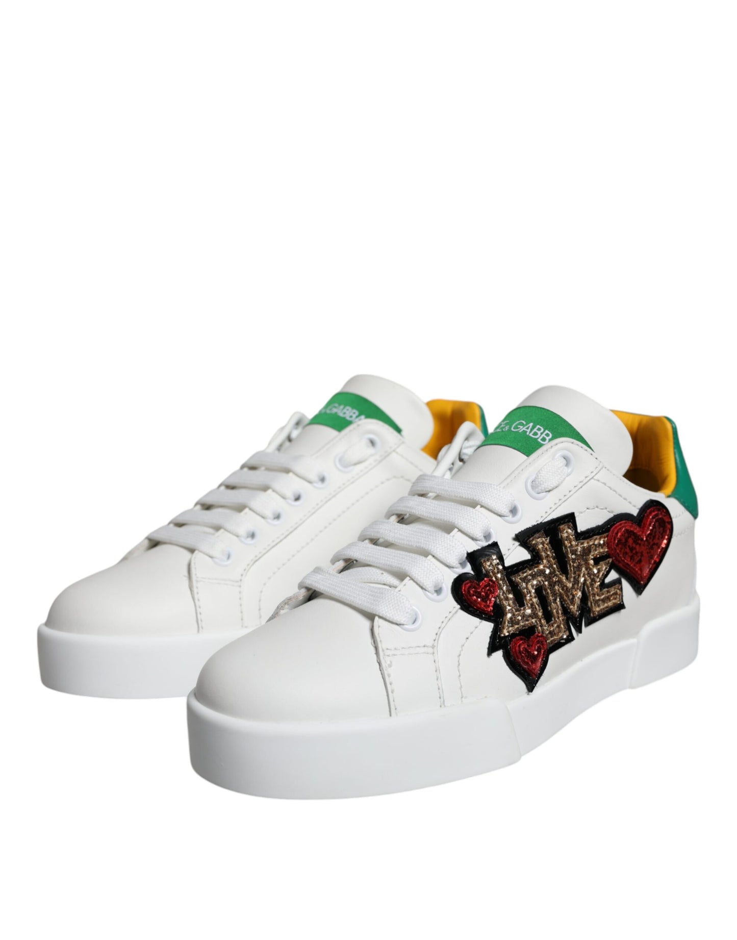 White Love Patch Portofino Sneakers Shoes