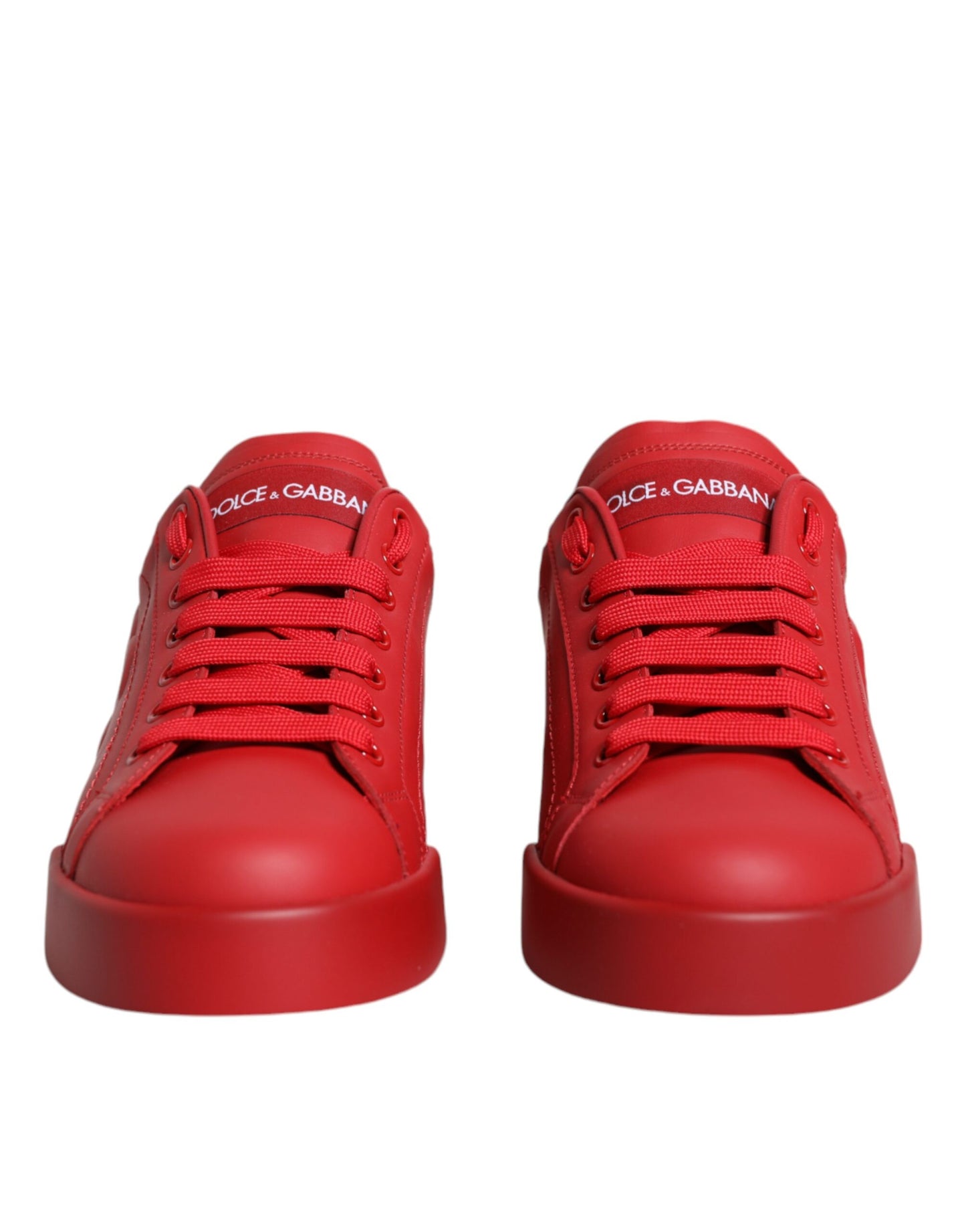 Red Leather Low Top Women Sneakers Shoes