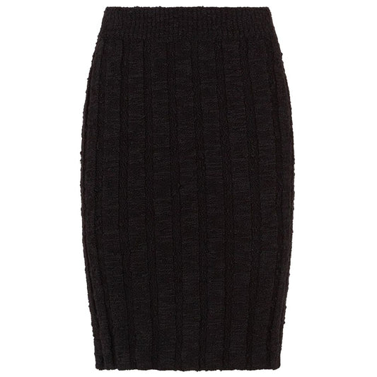 Black Wool Vergine Skirt