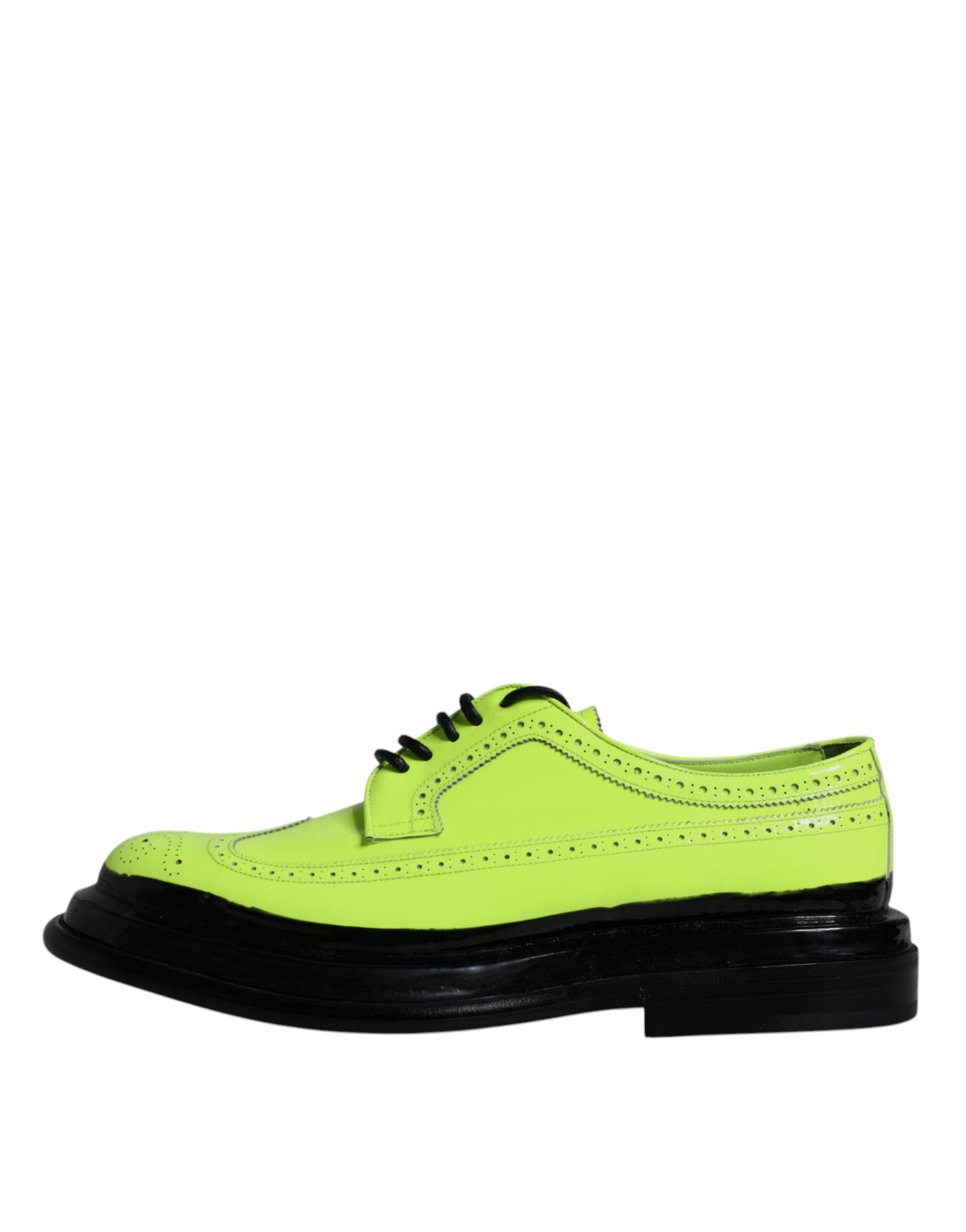 Neon Green Leather Lace Up Derby Dress Shoes