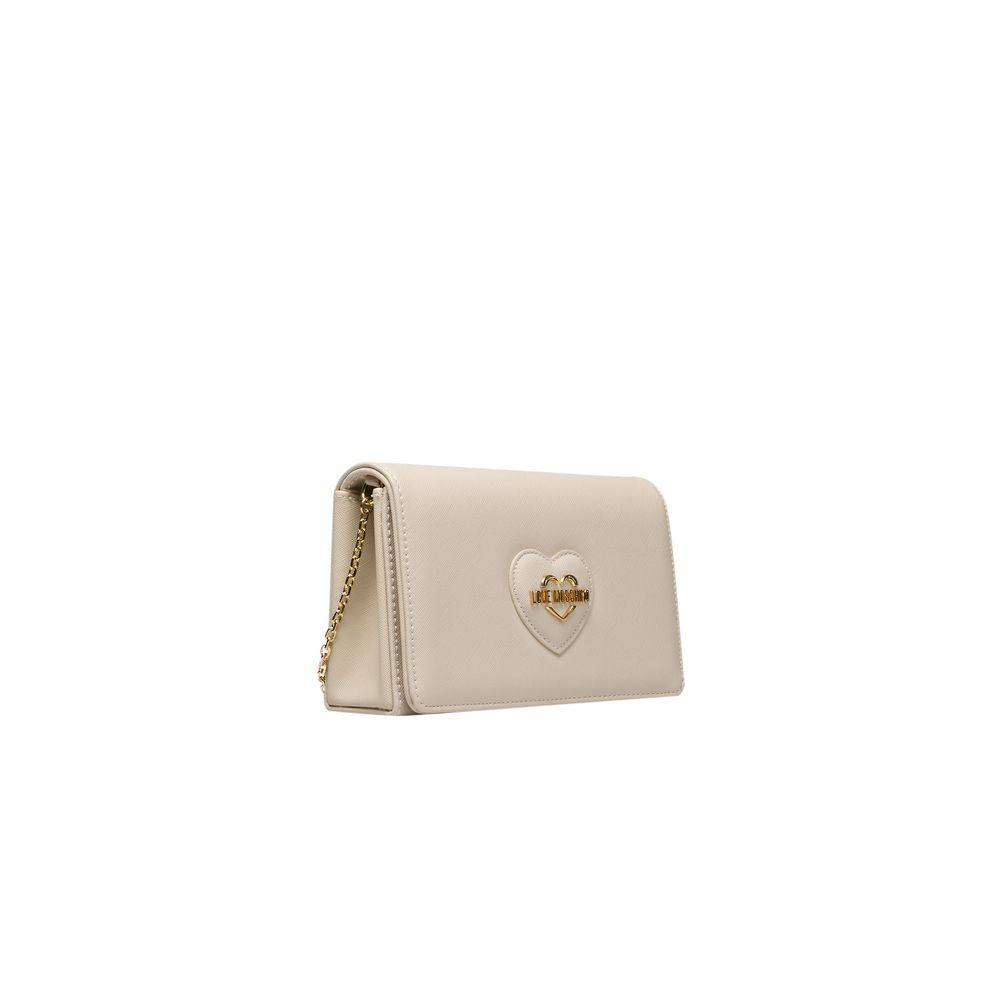 Beige Polyethylene Women Crossbody Bag