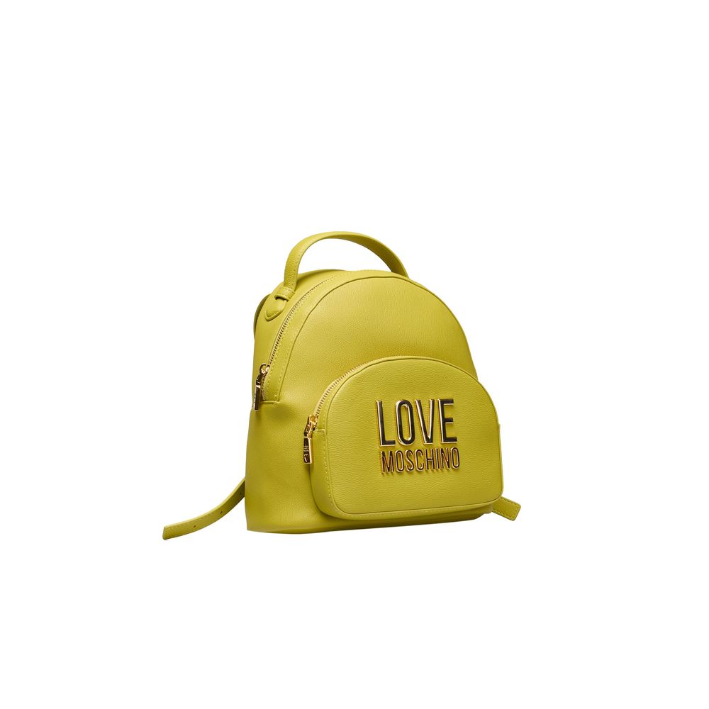 Yellow Polyethylene Women Backpack