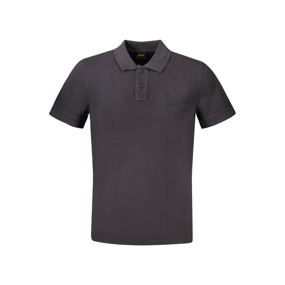 Black Cotton Polo Shirt