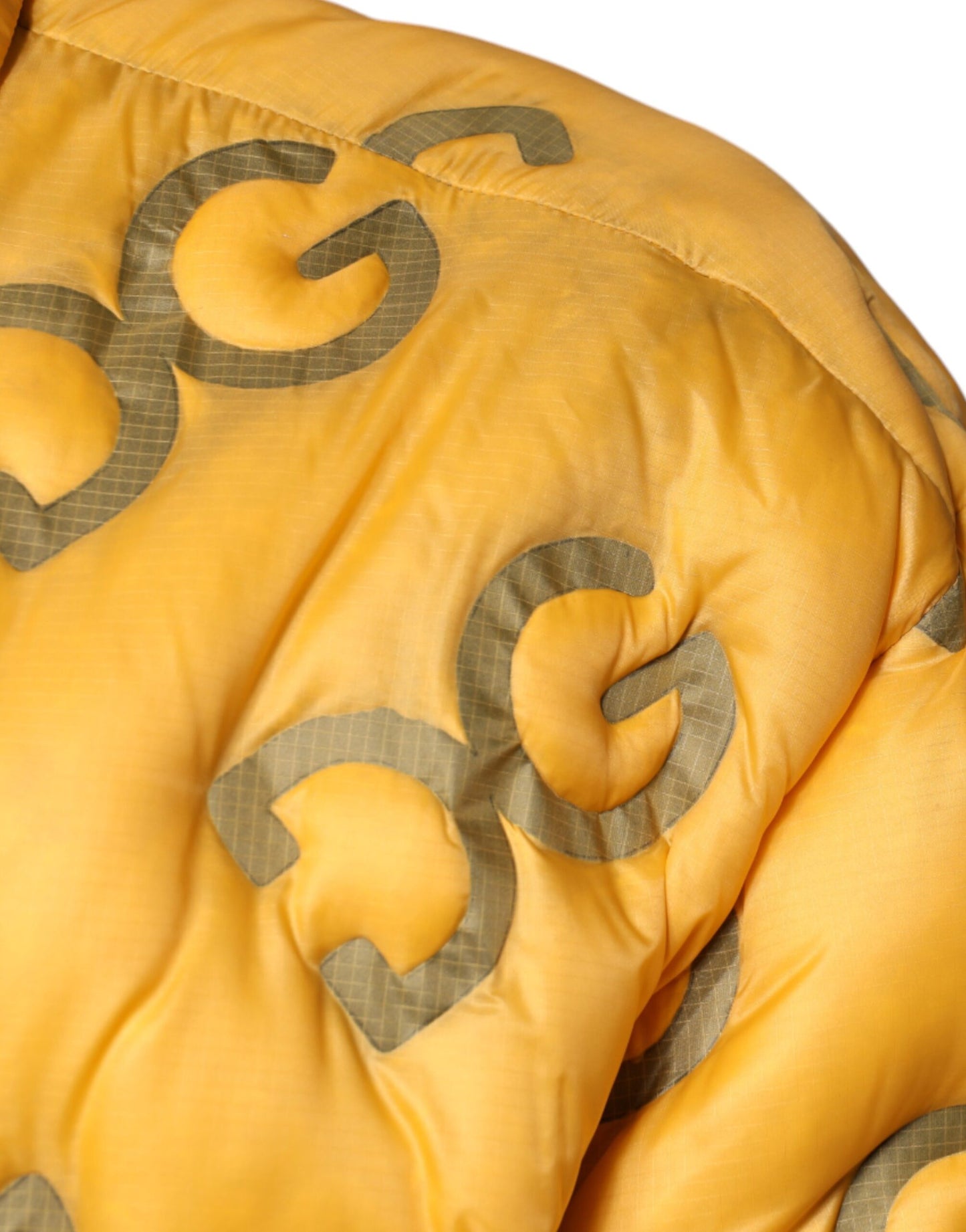 Yellow Logo Padded Buttoned Blouson Jacket