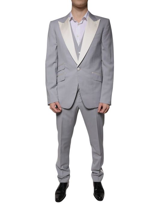 Gray Wool 3 Piece Slim Fit Formal Suit