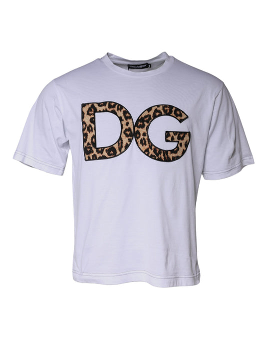 White DG Logo Cotton Shorts Sleeves T-shirt