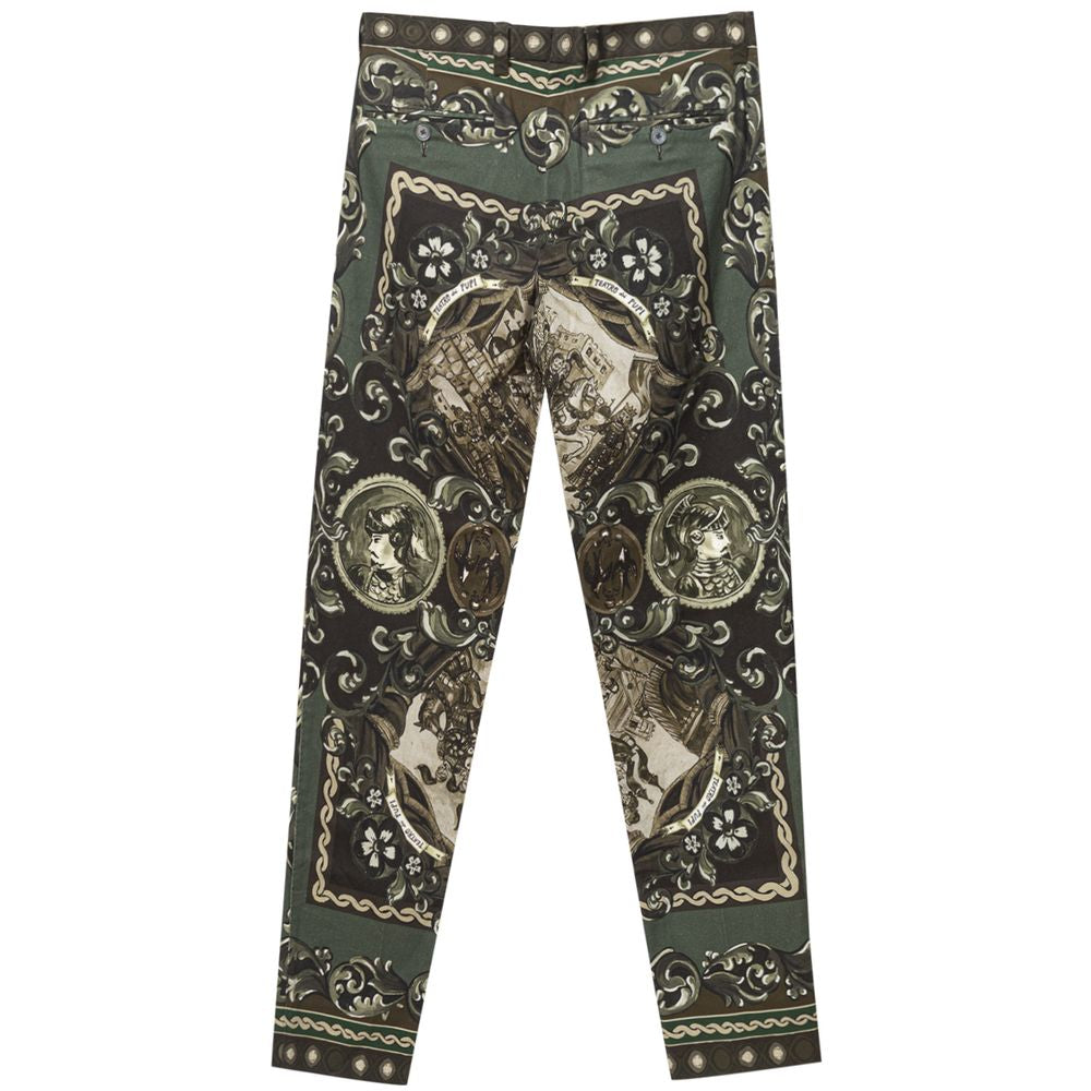 Green Cotton Jeans & Pant