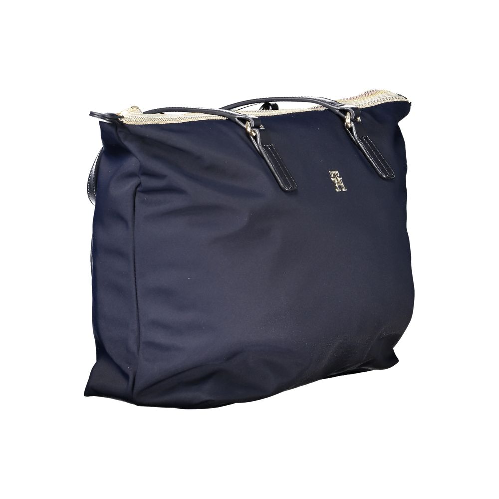 Blue Polyester Handbag