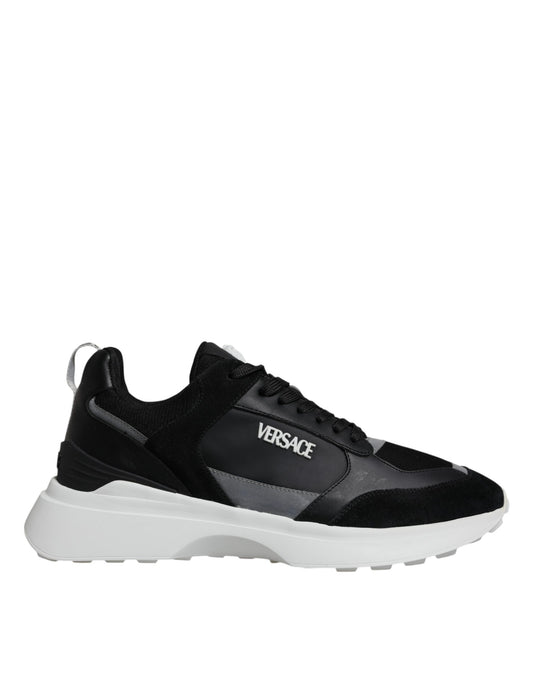 Black Canvas Quad Fabric Medusa Low Top Sneaker Shoes