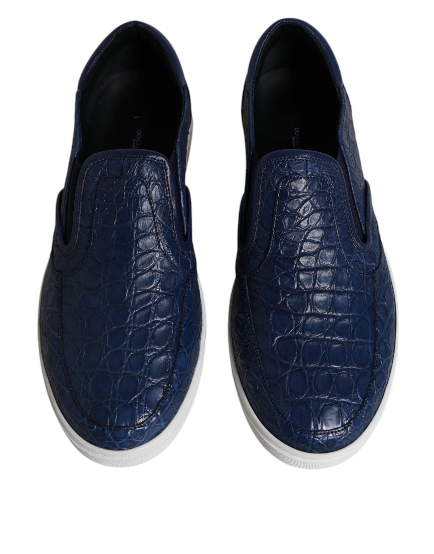 Blue Croc Exotic Leather Men Sneakers Shoes