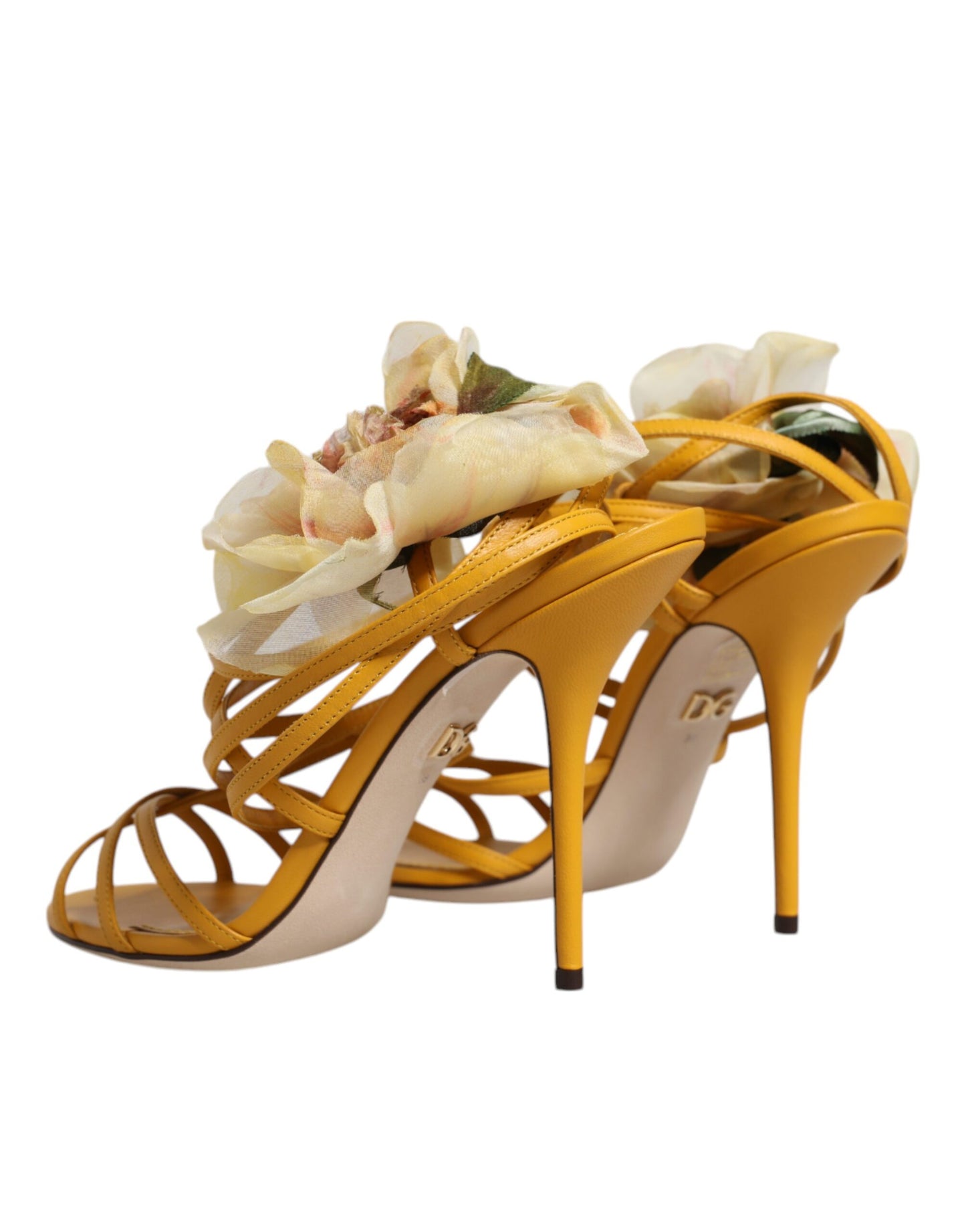 Yellow Flower Applique Keira Sandals Shoes