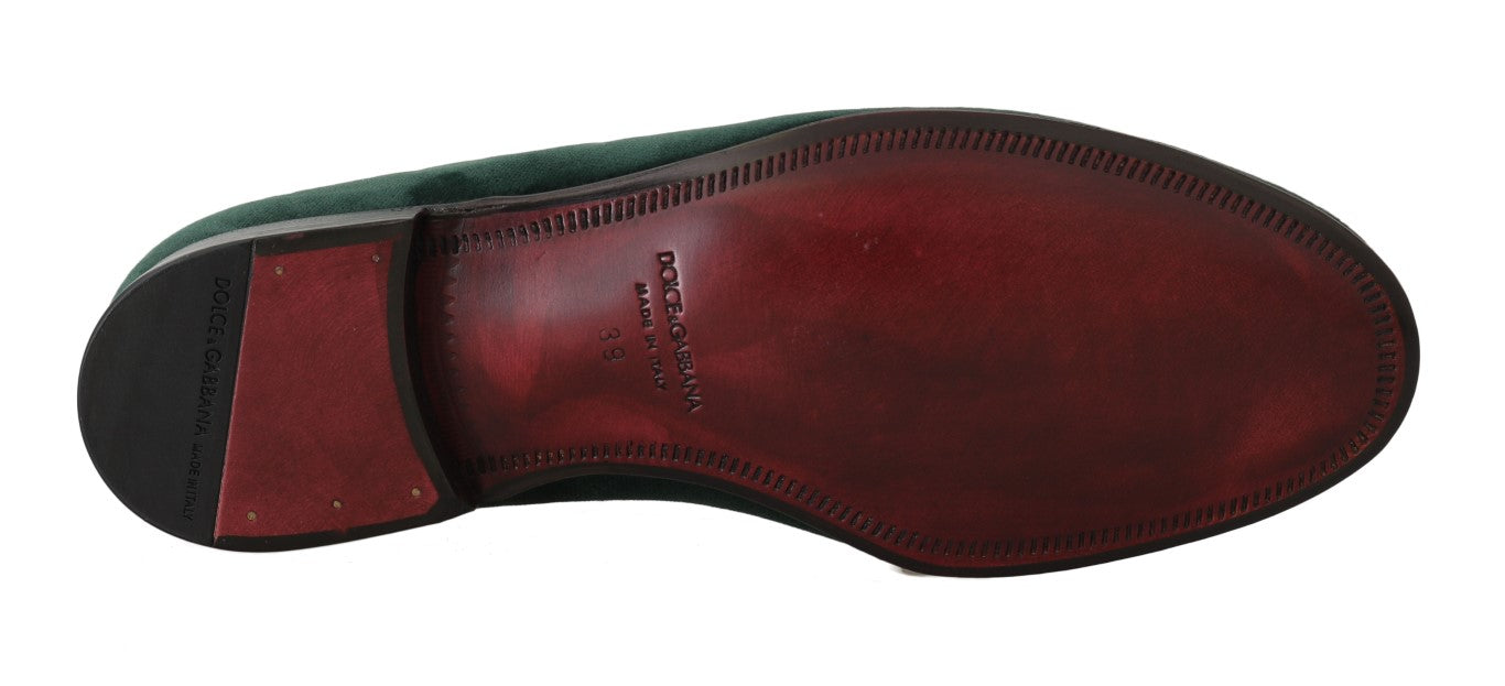 Κομψά πράσινα σουέντ slip-on loafers