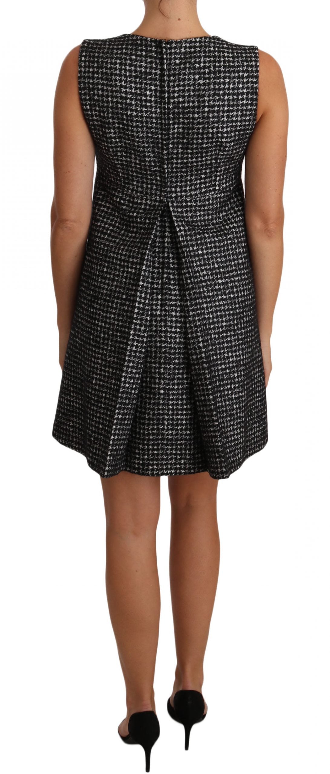 Φόρεμα Houndstooth Floral Appliqué Shift