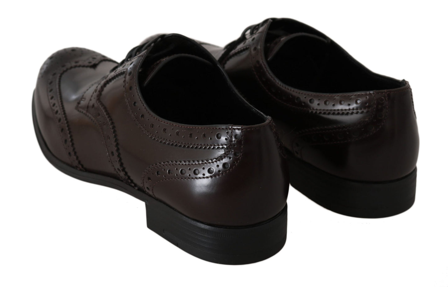 Κομψά καφέ δερμάτινα Oxford Flats