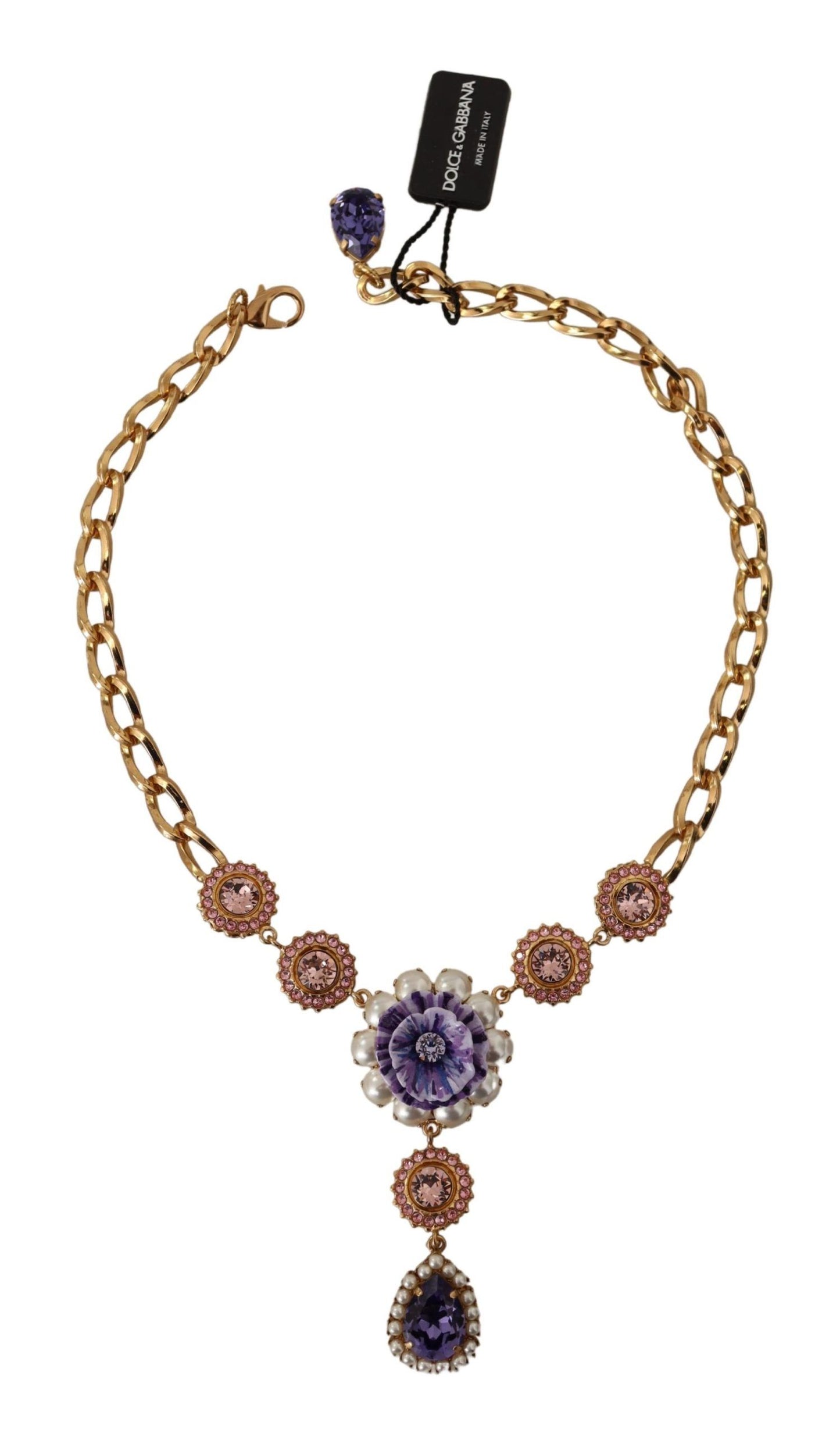 Κομψό Floral Crystal Statement Κολιέ