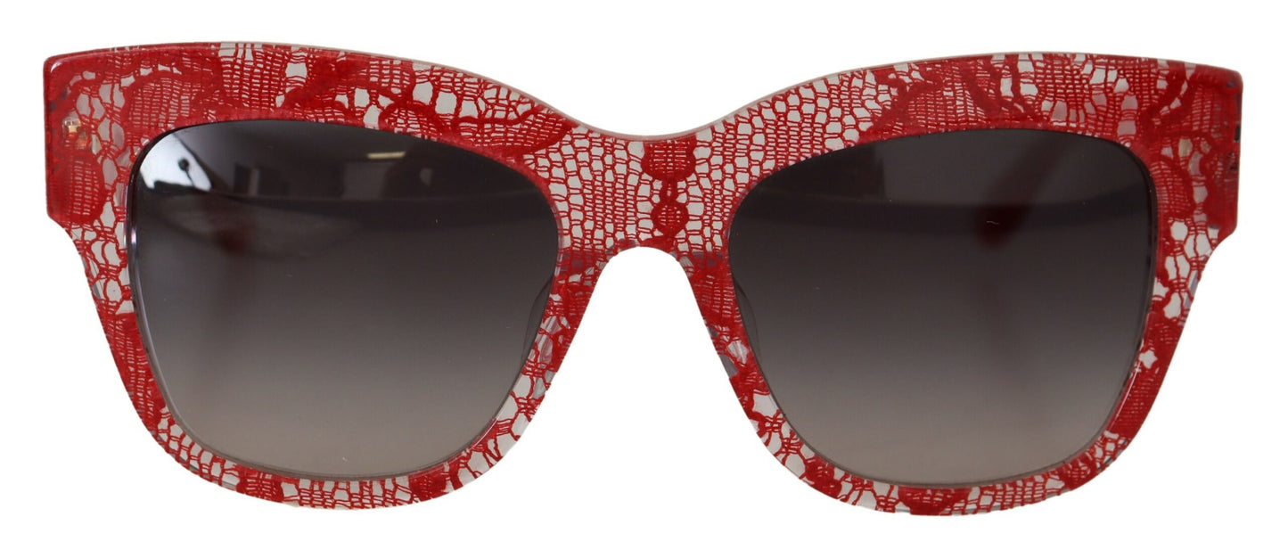 Elegant Red Lace Detail Sunglasses